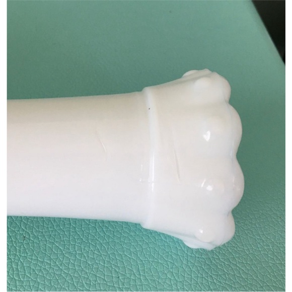 Vintage hobnail around rim milk glass flower vase ring fire milk glass bud vase - Picture 10 of 13